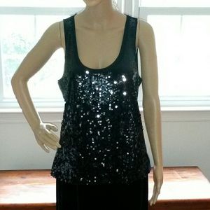 Express Black TankTop w/ Black Sequin